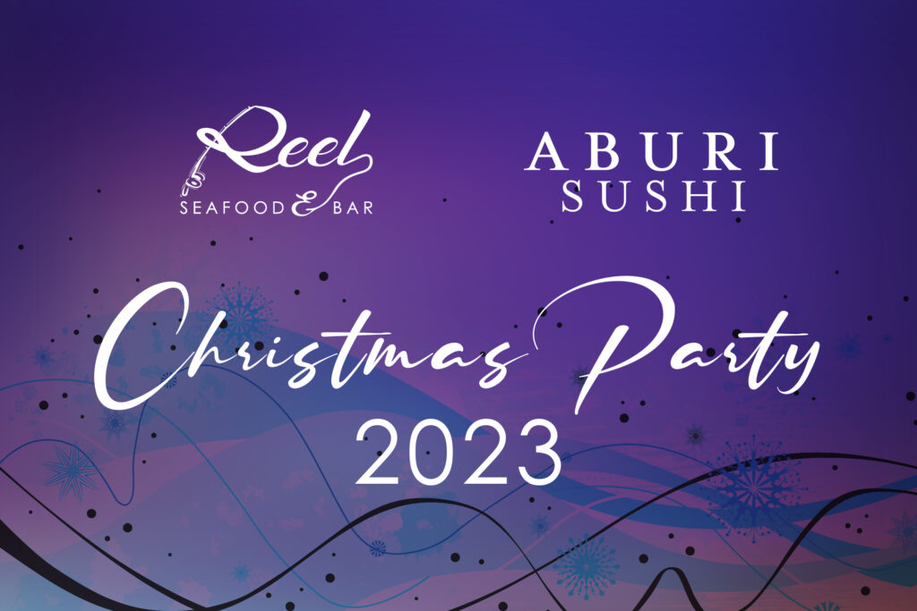 reel seafood & bar, aburi sushi, christmas party photo booth